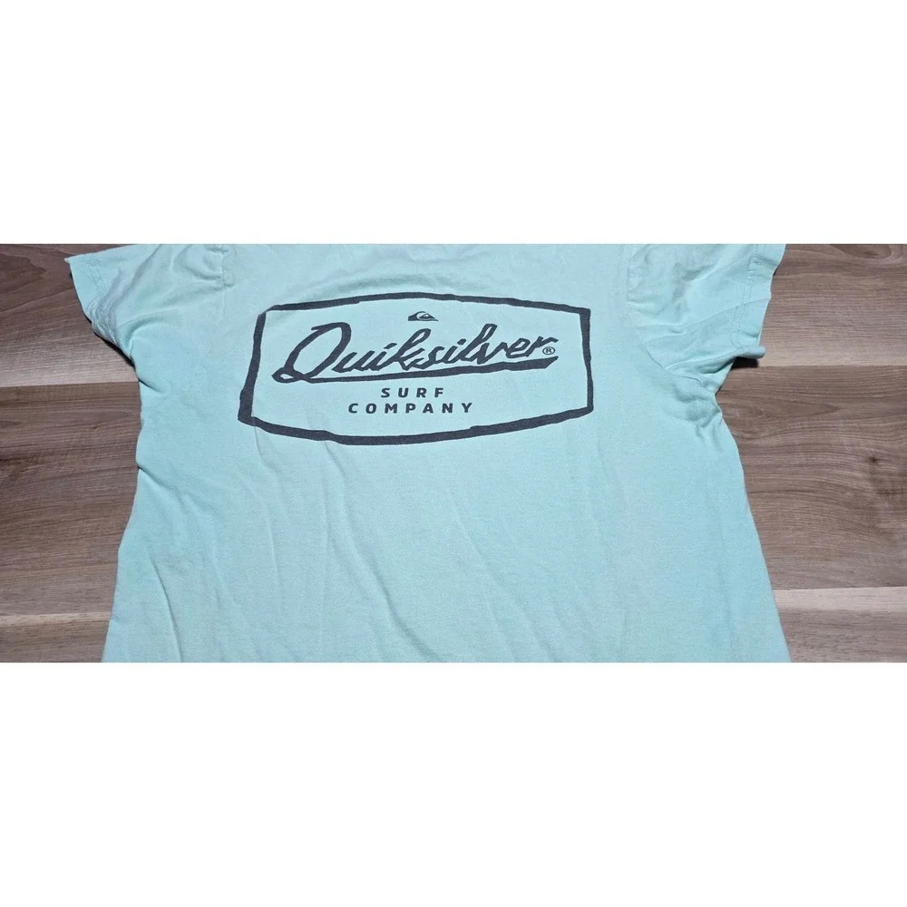 Quiksilver T-Shirt Mens Small Blue Surf Company Graphic Logo‎ Short Sleeve Tee S
